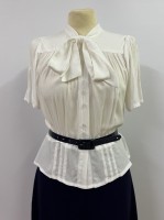 1930s Bow Blouse - ivory