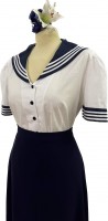 1940s sailor blouse - white
