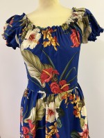 Nani Wahini 1940s peasant dress - Blue Floral