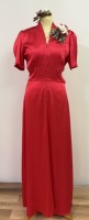 Cora long gown - raspberry  satin