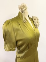 Cora long gown - golden chartreuse satin