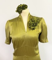 Cora long gown - golden chartreuse satin