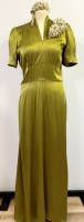 Cora long gown - golden chartreuse satin