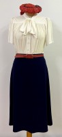 1940s A Line Skirt - Navy