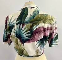 1940s tie blouse -  palm leaf cream