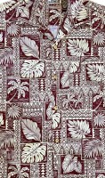 1940s Hawaiian shirt - Tiki Tapa burgundy