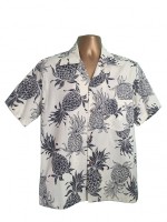 1950s Style Hawaiian Shirt - Blue Pineapples