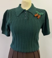 The Tiptop Knit Top Bottle Green -Emmy Design