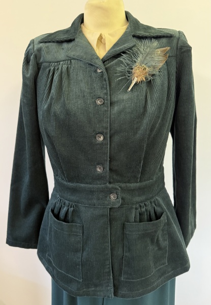 1940s  corduroy sports Jacket - bottle green