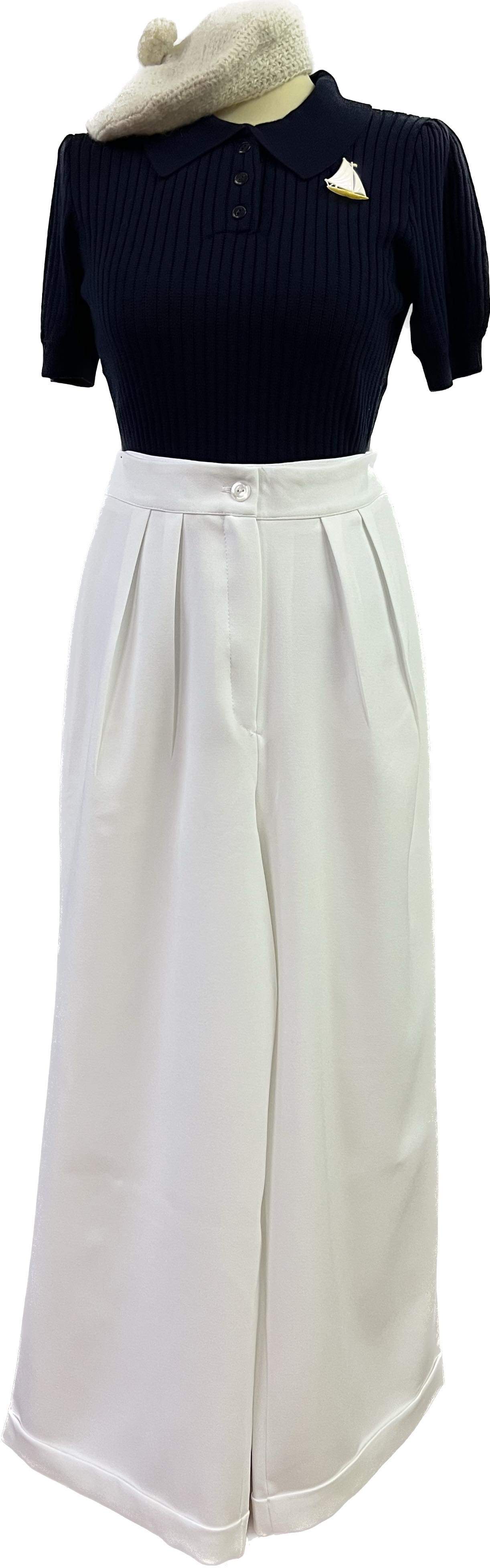 1930s/40s Oxford Bag trousers ivory 